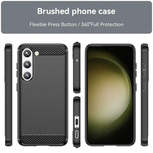 Deksel til Samsung Galaxy S23+ S916, Techsuit, Karbon, Svart