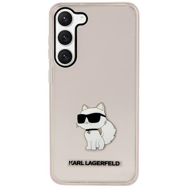 Deksel for Samsung Galaxy S23 S911, Karl Lagerfeld, Ikonik Choupette, Rosa