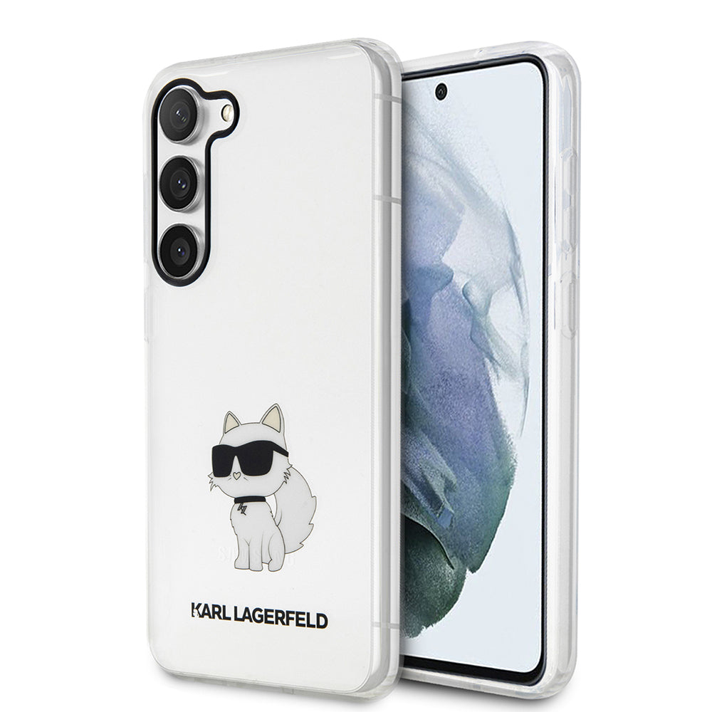 Deksel for Samsung Galaxy S23 S911, Karl Lagerfeld, Ikonik Choupette, Gjennomsiktig
