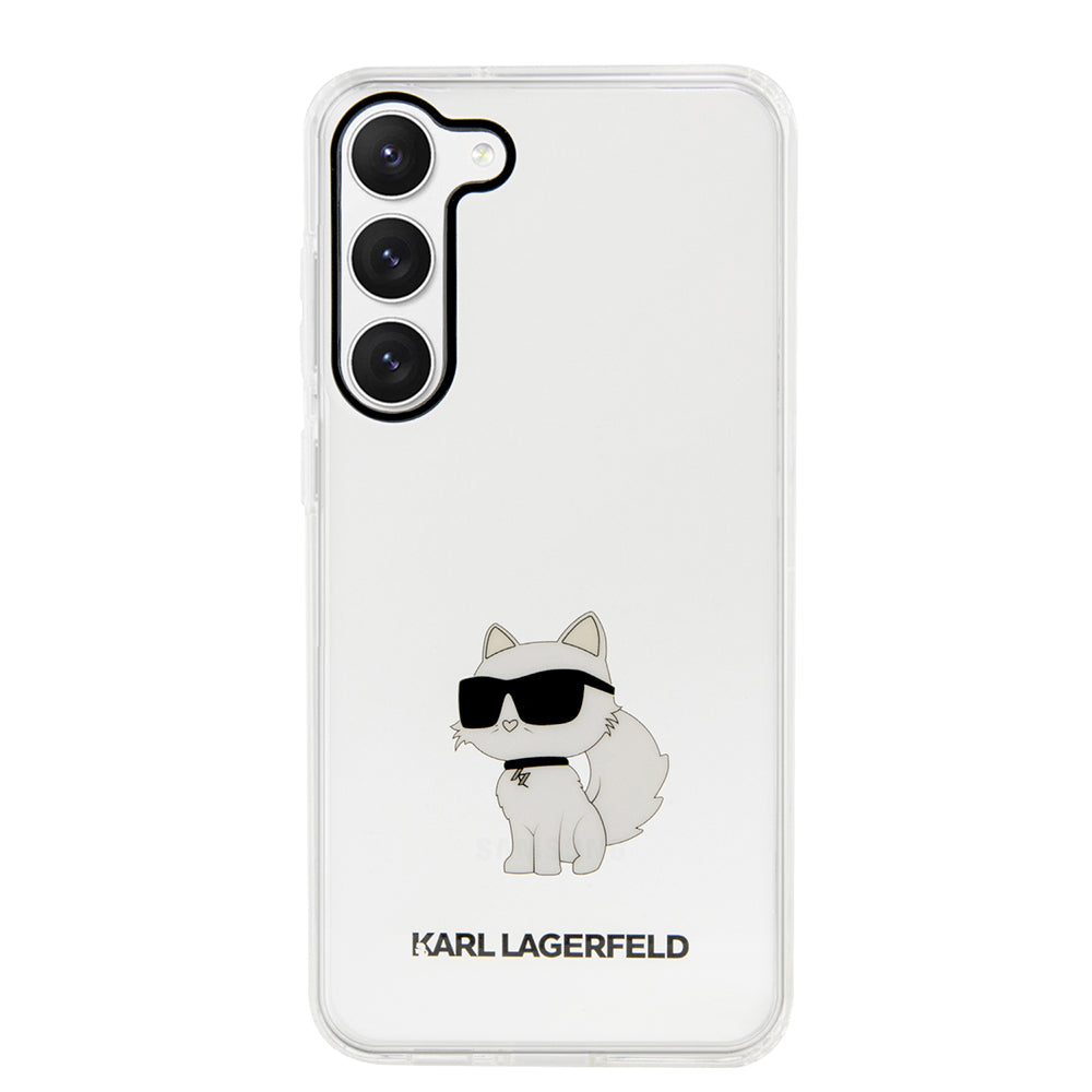 Deksel for Samsung Galaxy S23 S911, Karl Lagerfeld, Ikonik Choupette, Gjennomsiktig