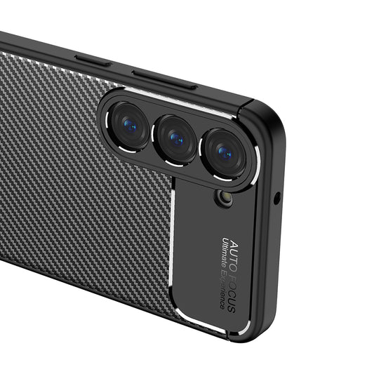 Deksel for Samsung Galaxy S23 S911, Techsuit, CarbonFiber, Svart