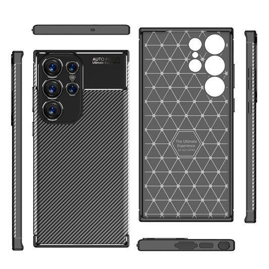 Deksel til Samsung Galaxy S23 Ultra S918, Techsuit, CarbonFiber, Svart