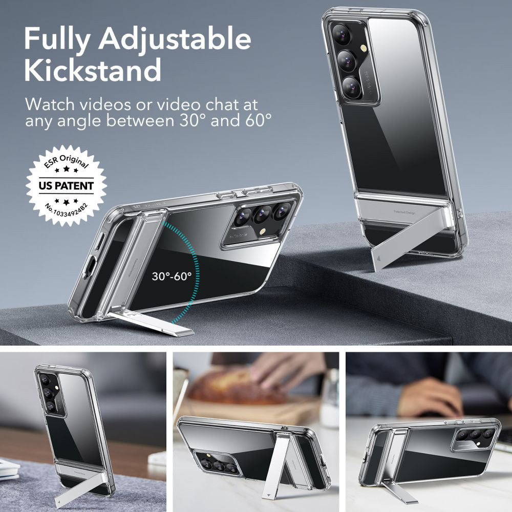Deksel for Samsung Galaxy S24+ S926, ESR, Air Shield Boost Kickstand, Gjennomsiktig
