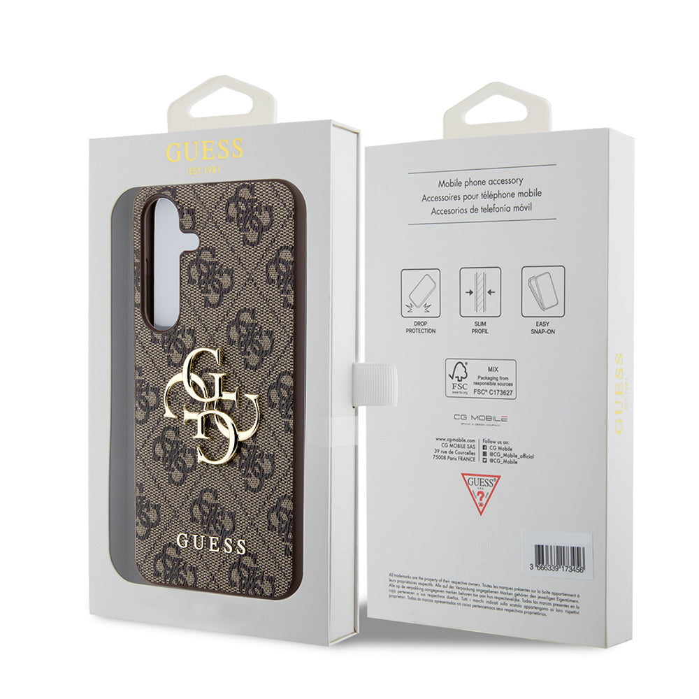 Deksel for Samsung Galaxy S24+ S926, Guess, 4G Big Logo, Brun