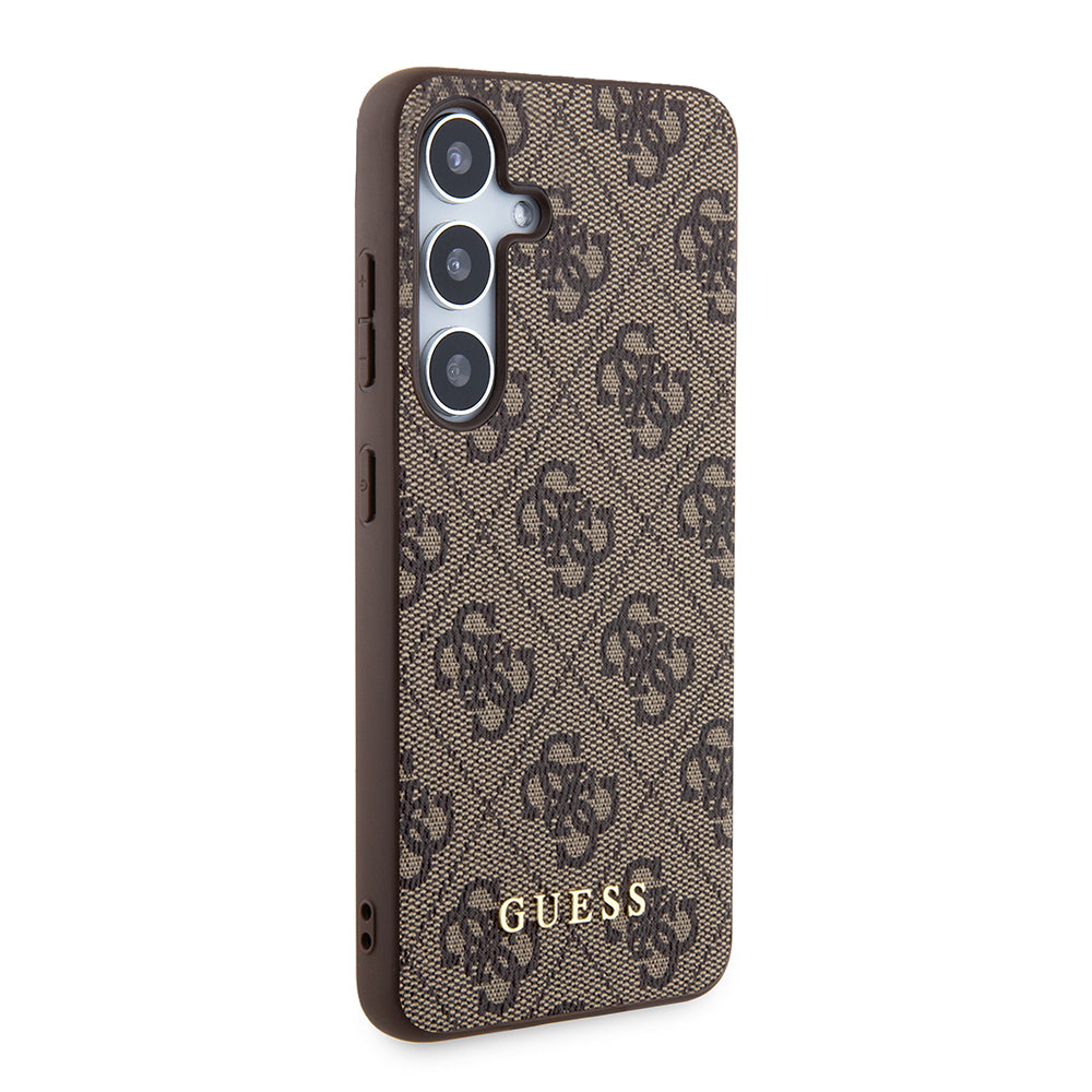 Deksel for Samsung Galaxy S24+ S926, Guess, 4G Metal Gold Logo, Brun