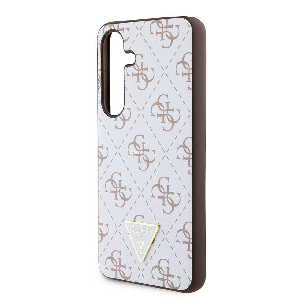 Deksel for Samsung Galaxy S24+ S926, Guess, 4G Triangle Logo, Hvit