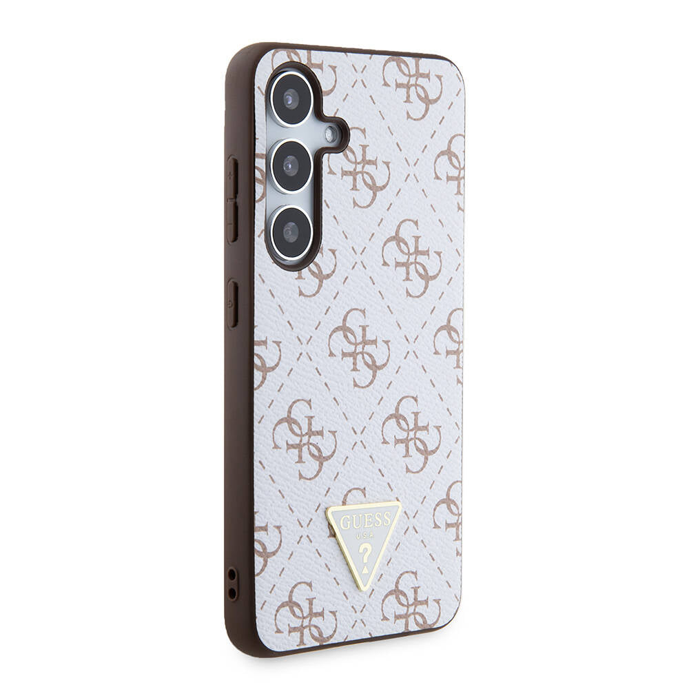 Deksel for Samsung Galaxy S24+ S926, Guess, 4G Triangle Logo, Hvit