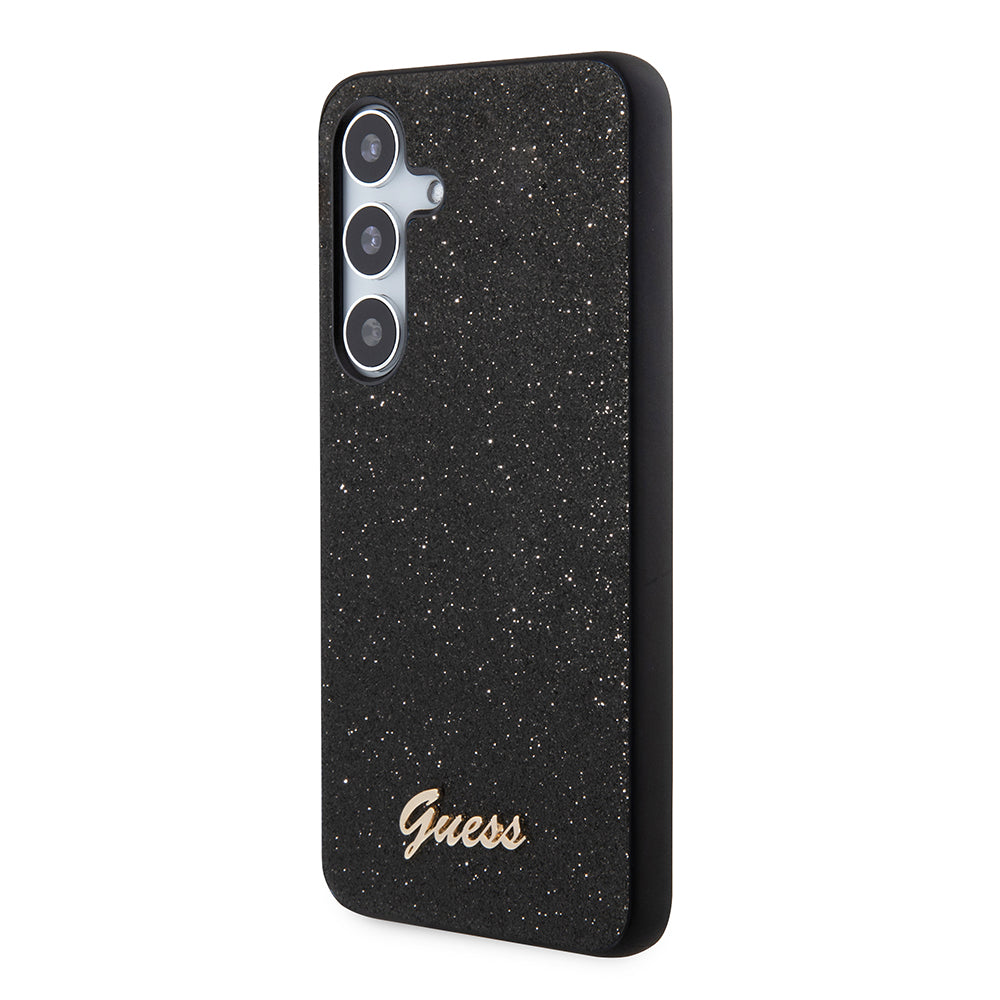 Deksel for Samsung Galaxy S24+ S926, Guess, Glitter Script, Svart