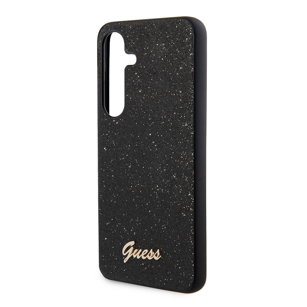 Deksel for Samsung Galaxy S24+ S926, Guess, Glitter Script, Svart