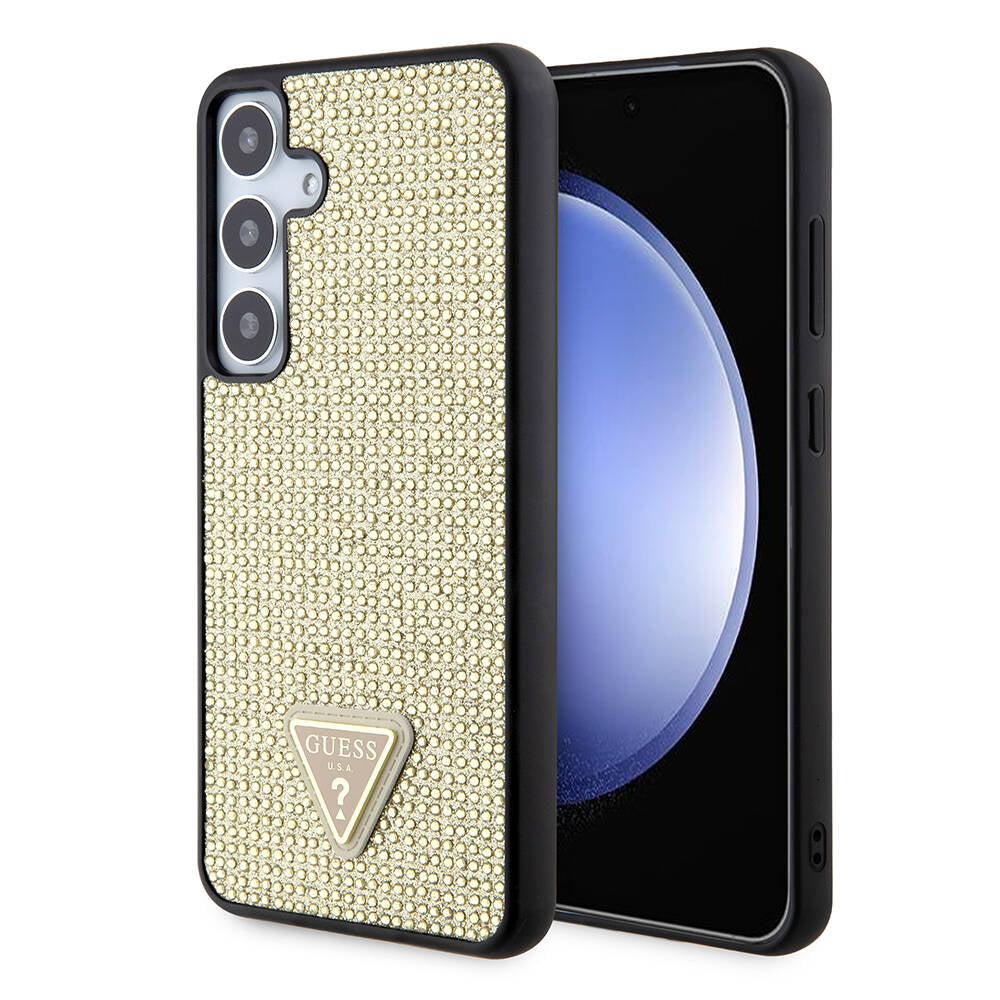 Deksel for Samsung Galaxy S24+ S926, Guess, Rhinestone Triangle Logo, Gull