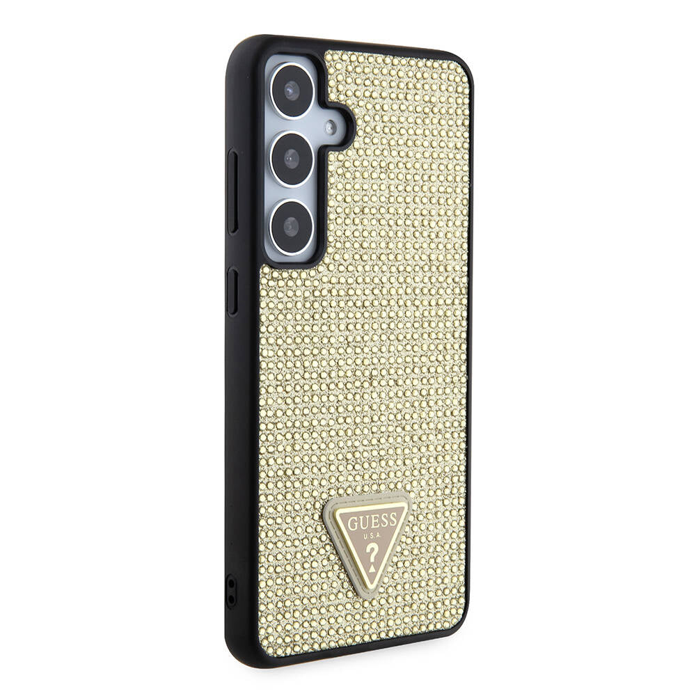 Deksel for Samsung Galaxy S24+ S926, Guess, Rhinestone Triangle Logo, Gull