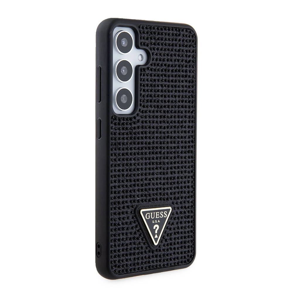 Deksel for Samsung Galaxy S24+ S926, Guess, Rhinestone Triangle Logo, Svart