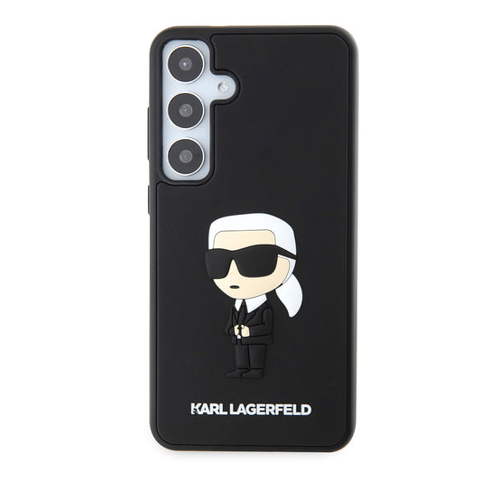 Deksel for Samsung Galaxy S24+ S926, Karl Lagerfeld, 3D Rubber Ikonik Karl, Svart