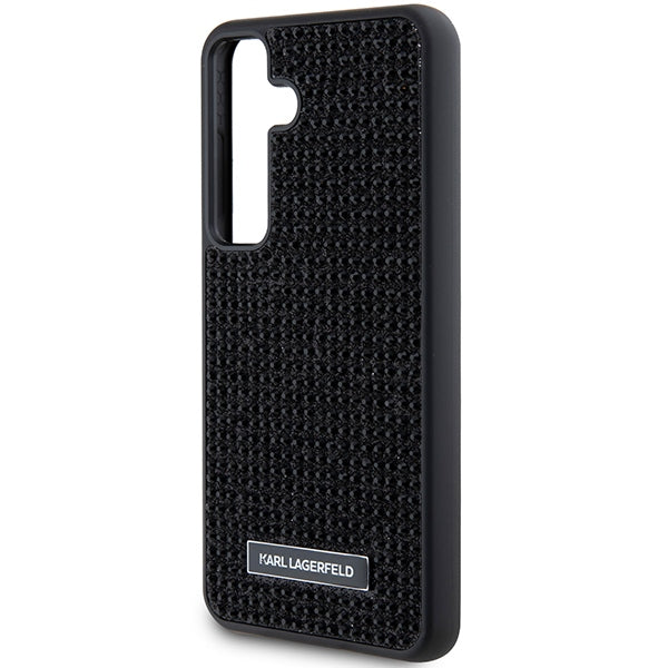 Deksel for Samsung Galaxy S24+ S926, Karl Lagerfeld, Rhinestone Metal Plate, Svart