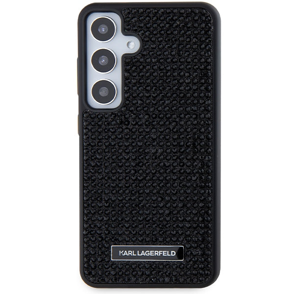 Deksel for Samsung Galaxy S24+ S926, Karl Lagerfeld, Rhinestone Metal Plate, Svart