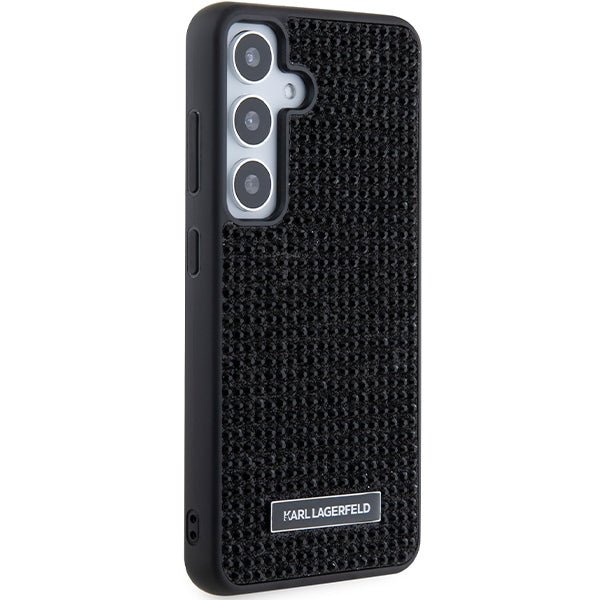 Deksel for Samsung Galaxy S24+ S926, Karl Lagerfeld, Rhinestone Metal Plate, Svart