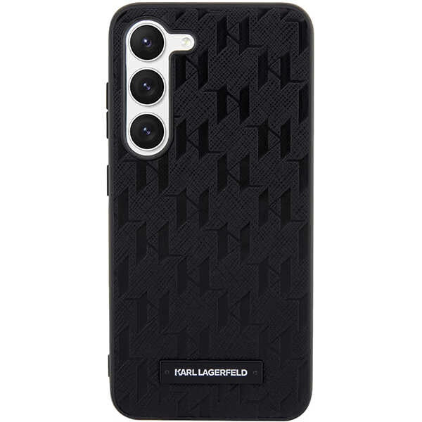 Deksel for Samsung Galaxy S24+ S926, Karl Lagerfeld, Saffiano Monogram Metal Logo, Svart