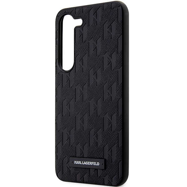 Deksel for Samsung Galaxy S24+ S926, Karl Lagerfeld, Saffiano Monogram Metal Logo, Svart