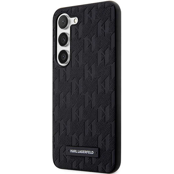 Deksel for Samsung Galaxy S24+ S926, Karl Lagerfeld, Saffiano Monogram Metal Logo, Svart