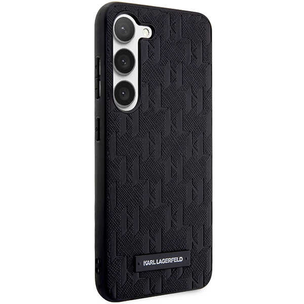 Deksel for Samsung Galaxy S24+ S926, Karl Lagerfeld, Saffiano Monogram Metal Logo, Svart