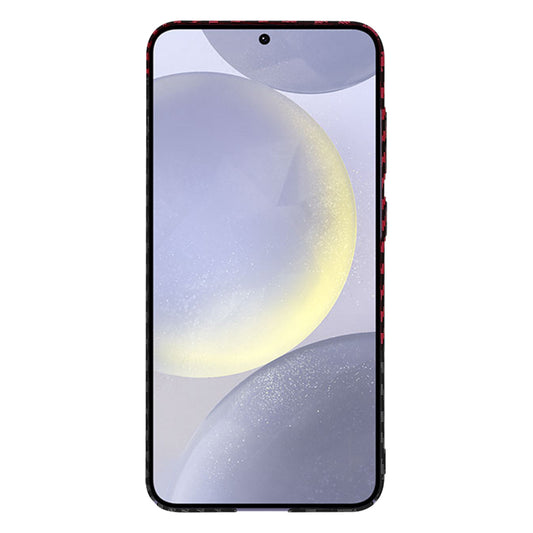 Deksel for Samsung Galaxy S24+ S926, Techsuit, Carbonite FiberShell, Svart Rød