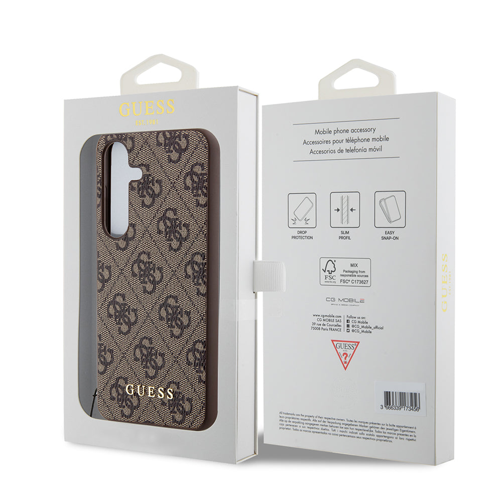 Deksel for Samsung Galaxy S24 S921, Guess, 4G Charm, Brun