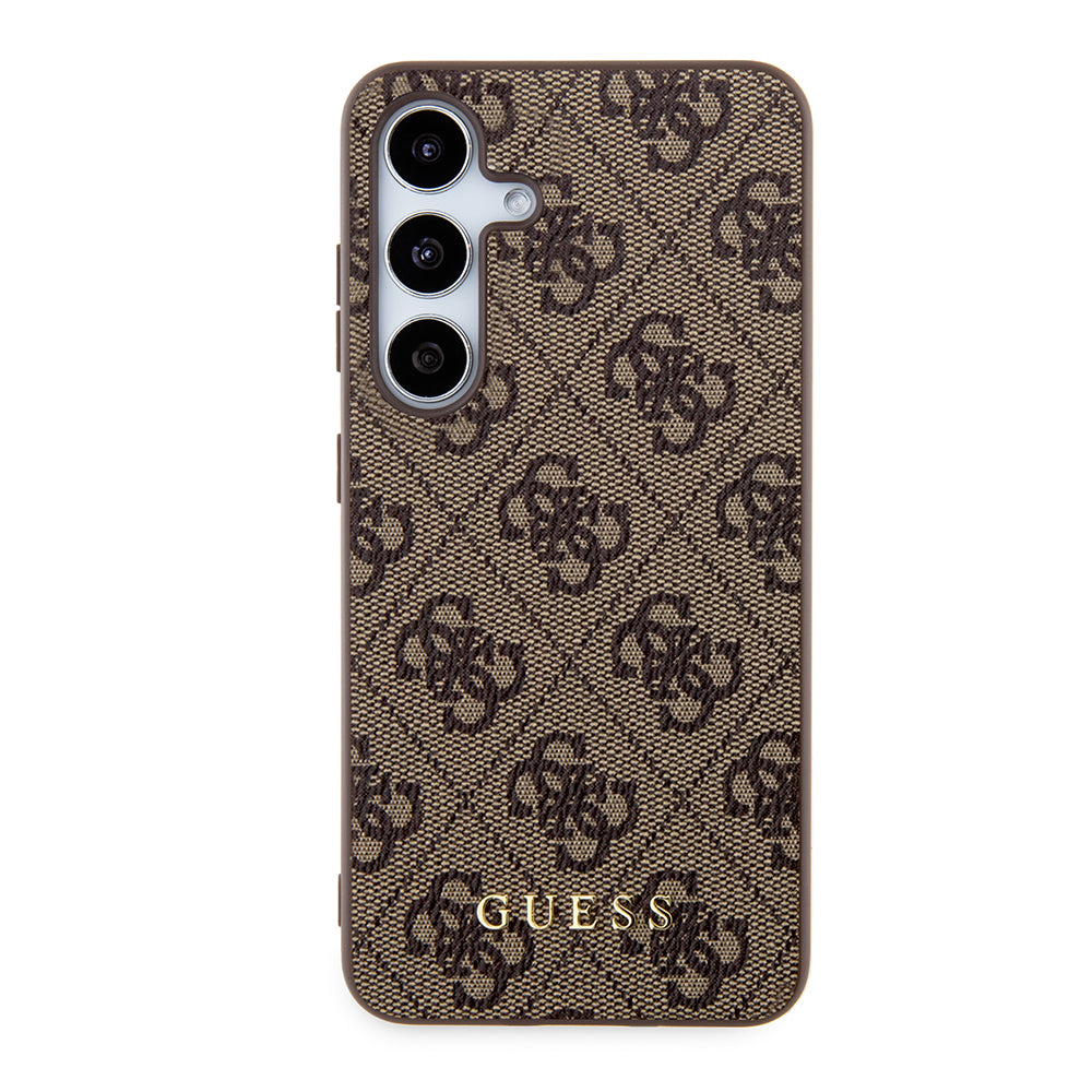 Deksel for Samsung Galaxy S24 S921, Guess, 4G Metal Gold Logo, Brun