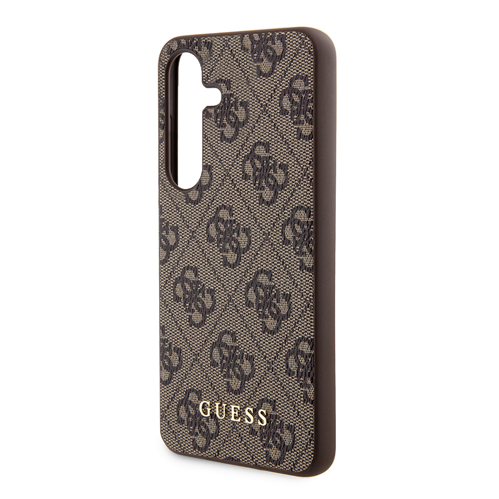 Deksel for Samsung Galaxy S24 S921, Guess, 4G Metal Gold Logo, Brun