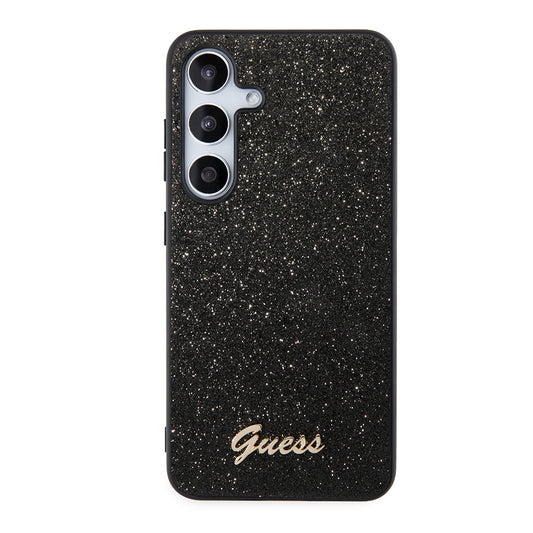 Deksel for Samsung Galaxy S24 S921, Guess, Glitter Script, Svart