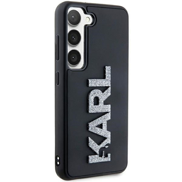 Deksel for Samsung Galaxy S24 S921, Karl Lagerfeld, 3D Rubber Glitter Logo, Svart