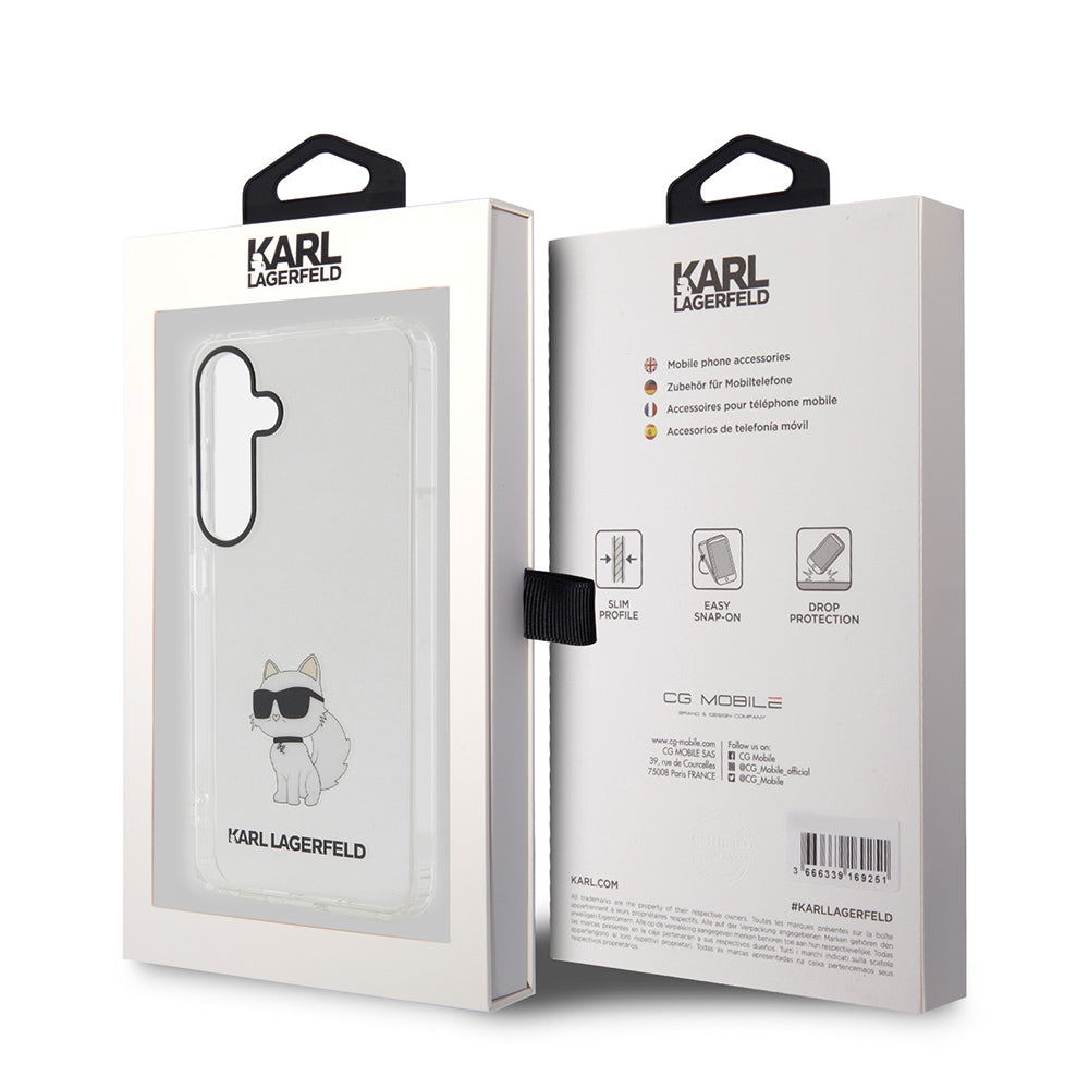 Deksel for Samsung Galaxy S24 S921, Karl Lagerfeld, IML Luxury Choupette, Gjennomsiktig