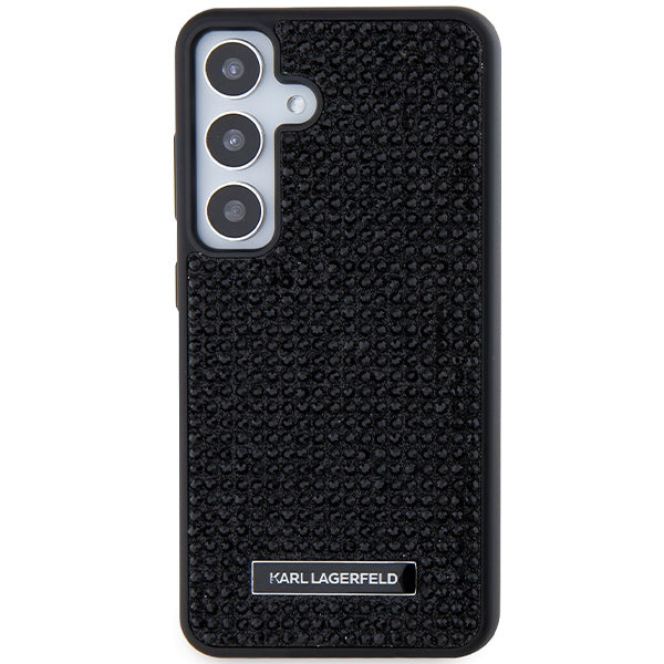 Deksel for Samsung Galaxy S24 S921, Karl Lagerfeld, Rhinestone Metal Plate, Svart