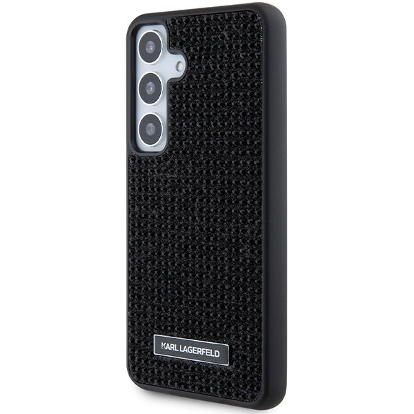Deksel for Samsung Galaxy S24 S921, Karl Lagerfeld, Rhinestone Metal Plate, Svart