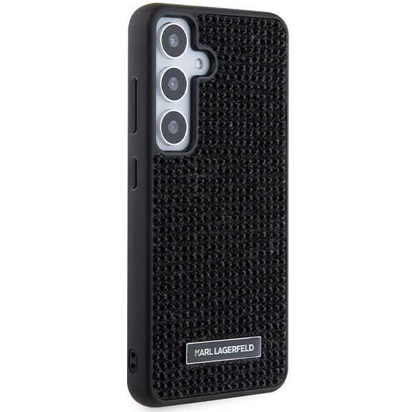 Deksel for Samsung Galaxy S24 S921, Karl Lagerfeld, Rhinestone Metal Plate, Svart