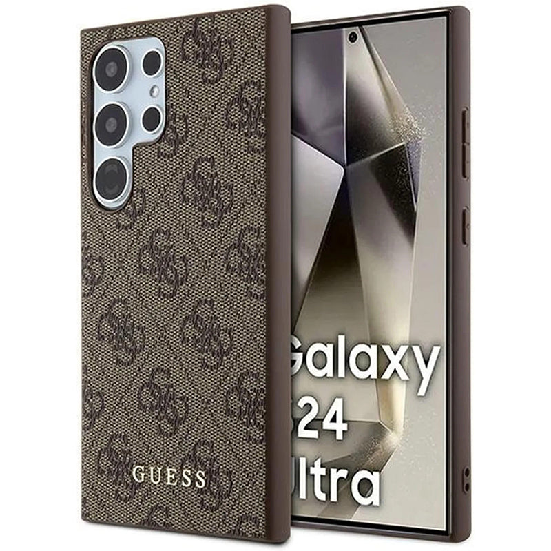 Deksel for Samsung Galaxy S24 Ultra S928, Guess, 4G Metal Gold Logo, Brun