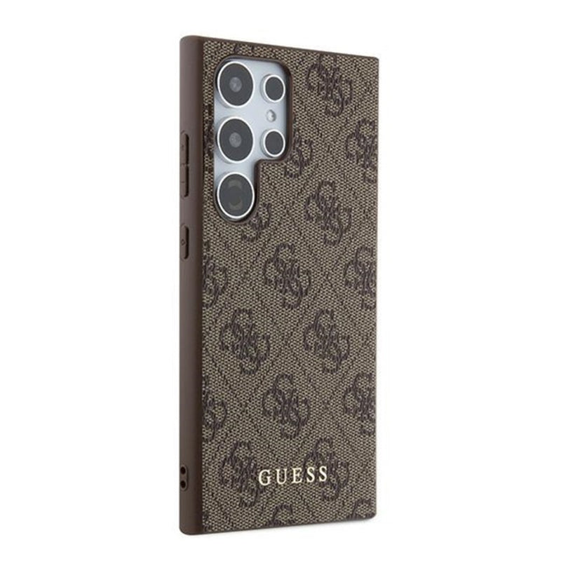Deksel for Samsung Galaxy S24 Ultra S928, Guess, 4G Metal Gold Logo, Brun