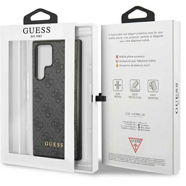 Deksel for Samsung Galaxy S24 Ultra S928, Guess, 4G Metal Gold Logo, Svart