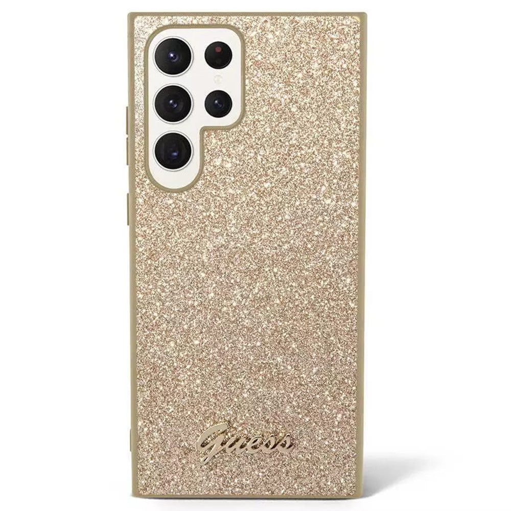 Deksel for Samsung Galaxy S24 Ultra S928, Guess, Glitter Script, Gull
