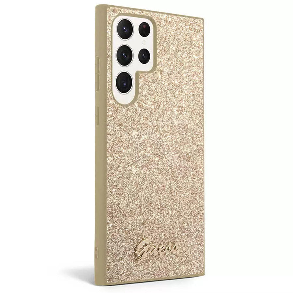 Deksel for Samsung Galaxy S24 Ultra S928, Guess, Glitter Script, Gull