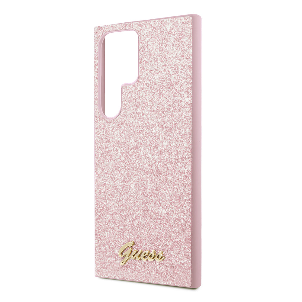 Deksel for Samsung Galaxy S24 Ultra S928, Guess, Glitter Script, Gull