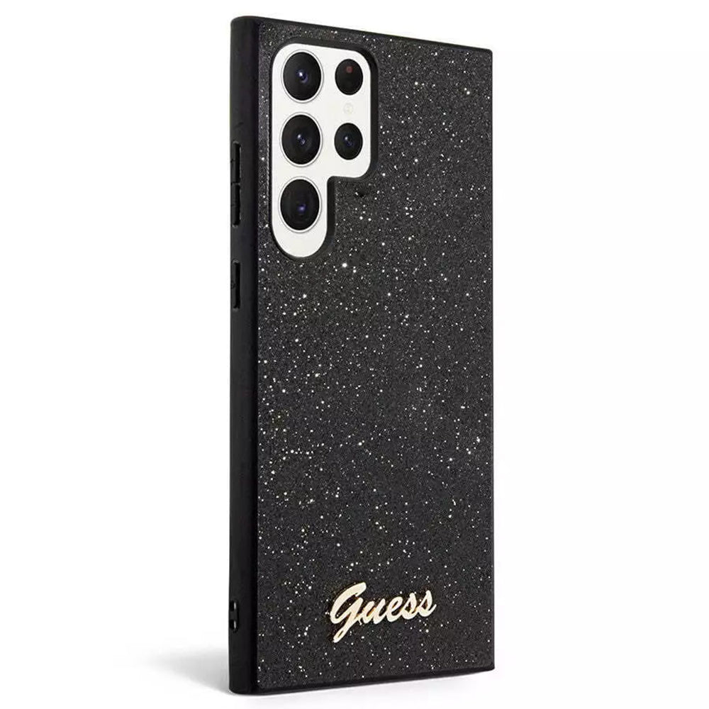 Deksel for Samsung Galaxy S24 Ultra S928, Guess, Glitter Script, Svart