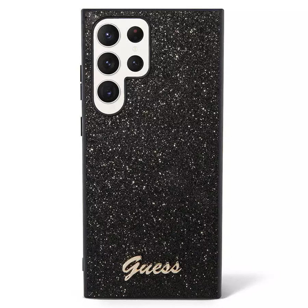 Deksel for Samsung Galaxy S24 Ultra S928, Guess, Glitter Script, Svart
