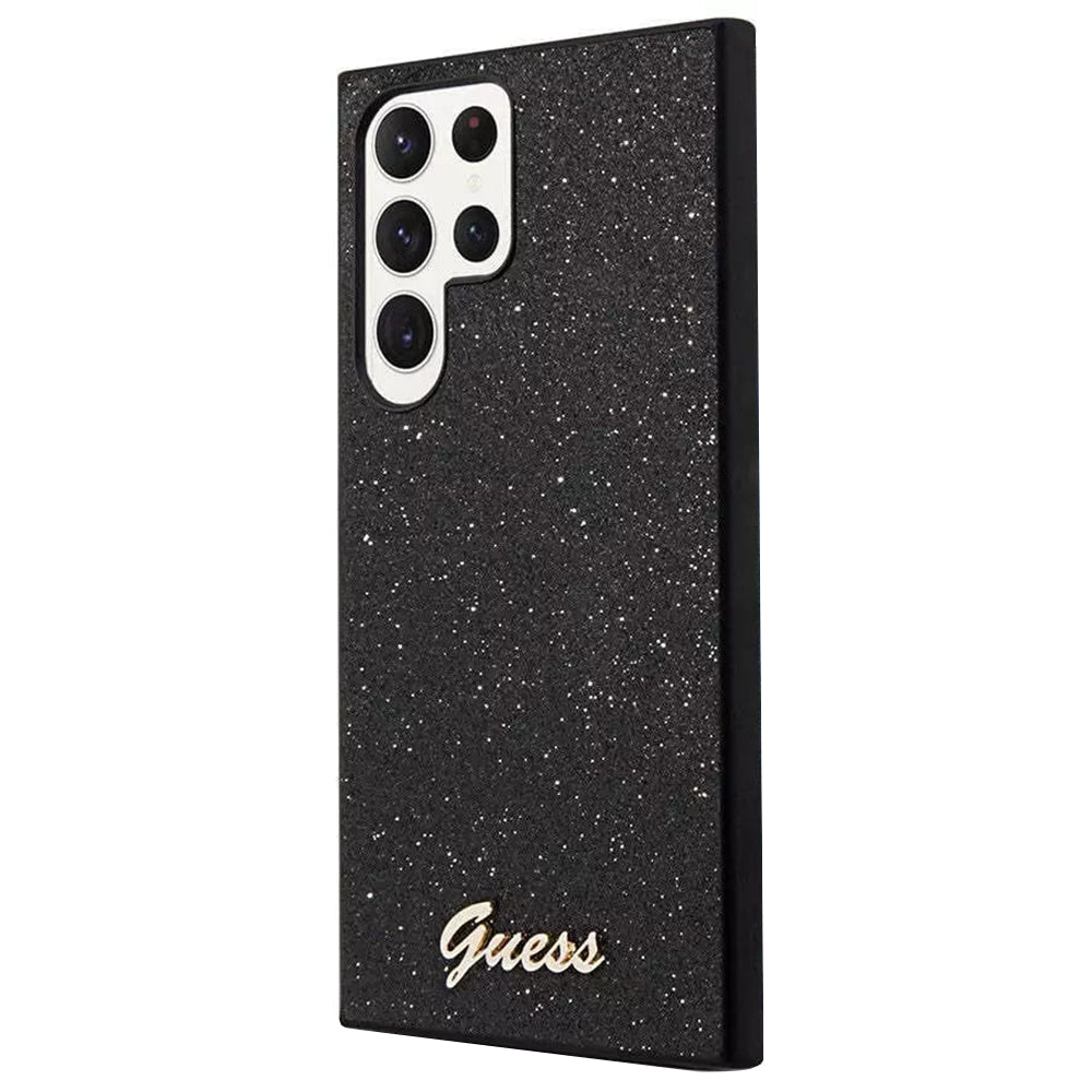 Deksel for Samsung Galaxy S24 Ultra S928, Guess, Glitter Script, Svart
