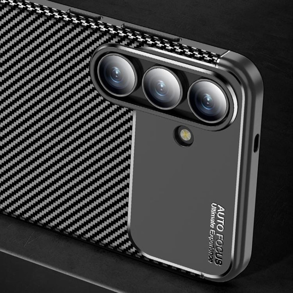 Deksel til Samsung Galaxy S25 FE, Techsuit, CarbonFiber, Svart