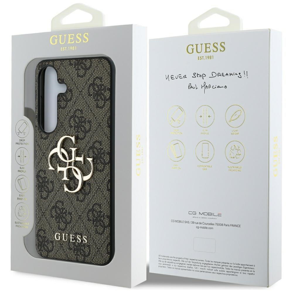 Deksel for Samsung Galaxy S25+ S936, Guess, 4G Big Logo, Brun