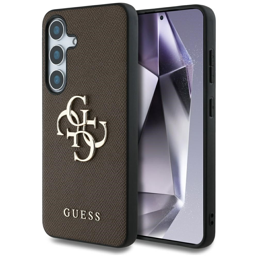 Deksel for Samsung Galaxy S25+ S936, Guess, 4G Grained Big and Classic Logo, Brun