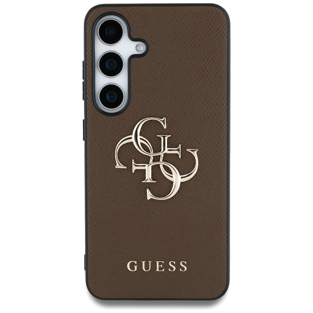 Deksel for Samsung Galaxy S25+ S936, Guess, 4G Grained Big and Classic Logo, Brun