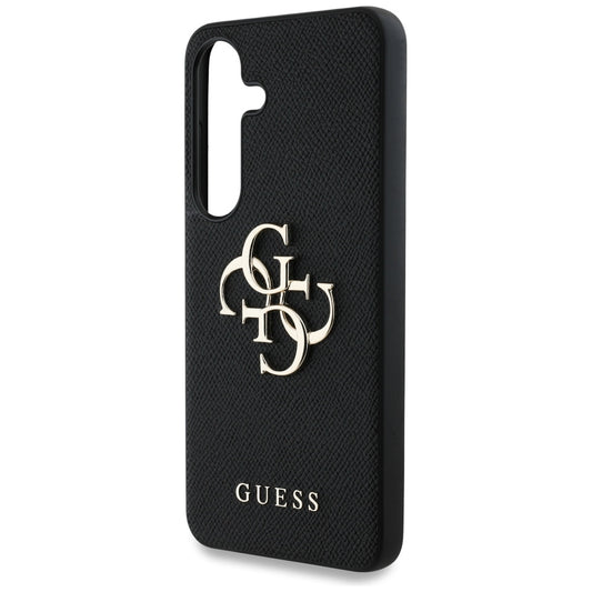 Deksel for Samsung Galaxy S25+ S936, Guess, 4G Grained Big and Classic Logo, Svart