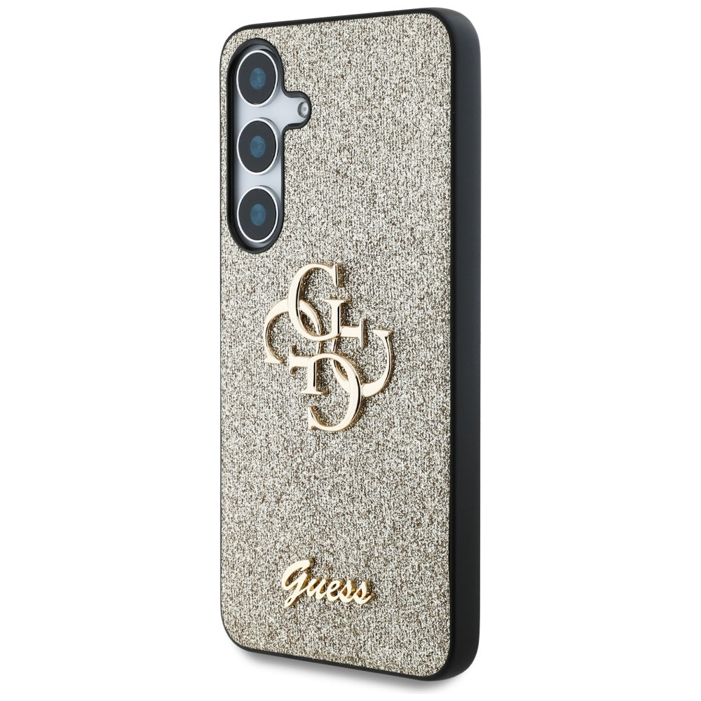 Deksel for Samsung Galaxy S25+ S936, Guess, Glitter Big 4G Script, Gull