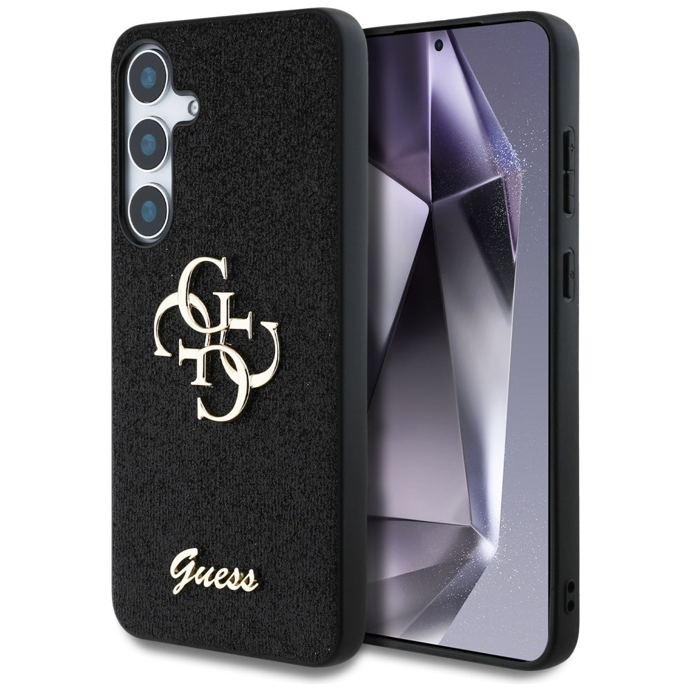 Deksel for Samsung Galaxy S25+ S936, Guess, Glitter Big 4G Script, Svart